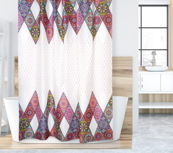 Koupelnové závěsy - 180x200 cm růžová mandala