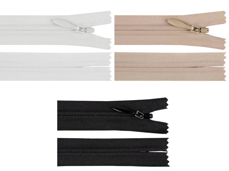 Spirálový zip skrytý YKK No 3 délka 50 cm