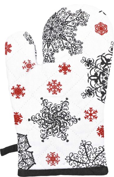 Vánoční kuchyňská chňapka Černé a červené vločky 1167 1 ks 18x28 cm