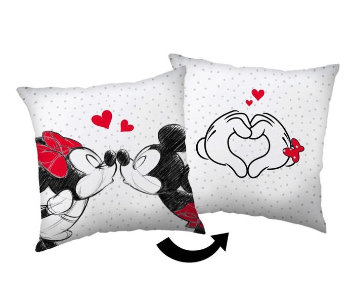 JERRY FABRICS Polštářek Mickey and Minnie Love 05 Polyester, 40/40 cm - Jerry Fabrics – Bexis.cz