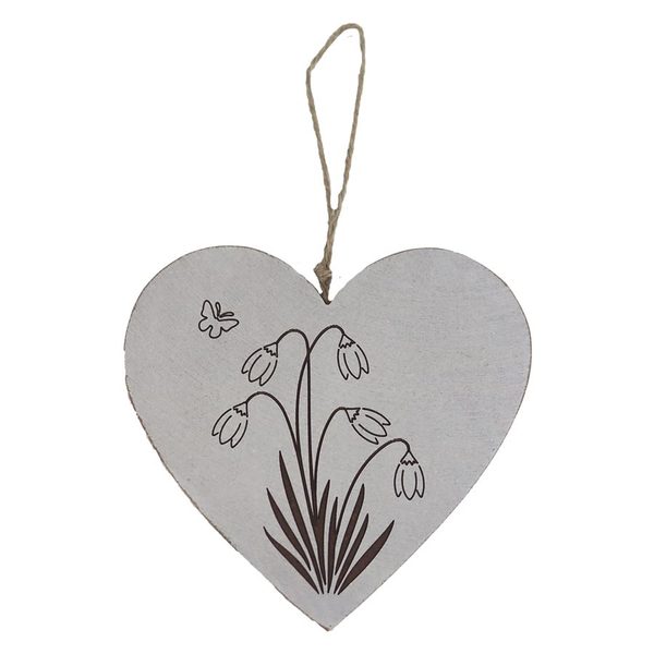 Srdce k zavěšení DEKORACE D6692 - 12.5 cm