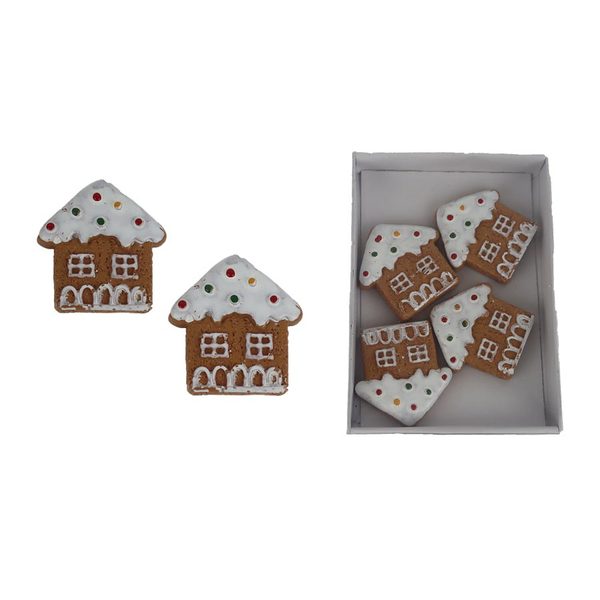Perníčkový domeček, 4 ks X7206 - 10 × 7 × 1.5 cm