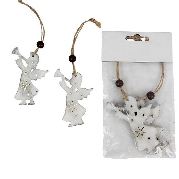 Anděl bílý 2 ks D1740-01 - 5,5 x 0,5 x 8 cm