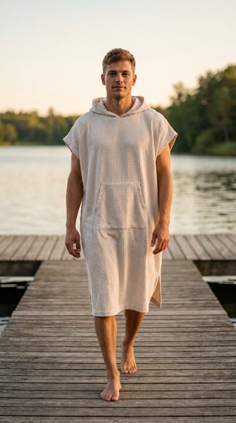 Pánské vaflové pončo s kapucí Saimaa - Vestis – Bexis.cz