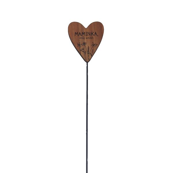 Dekorační zápich srdce MAMINKA D7855 - 5.5*0.6*36.5CM