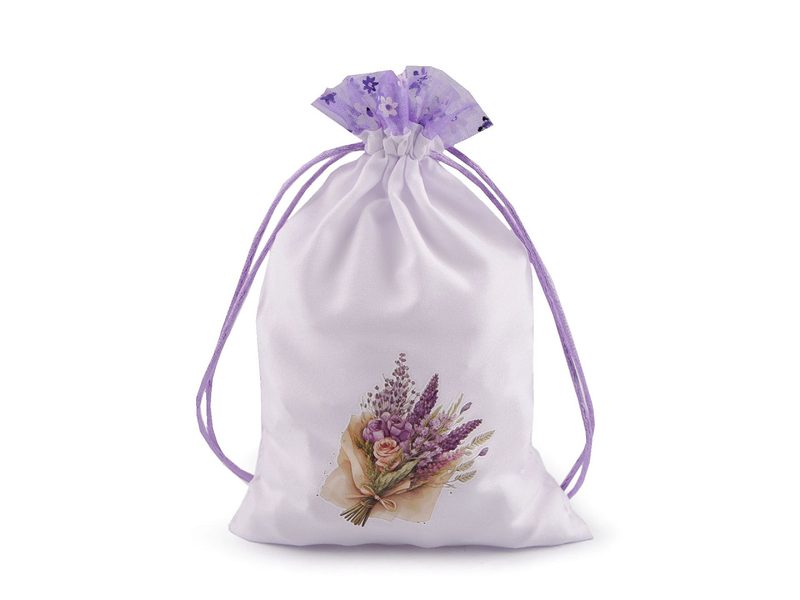 Dárkový pytlík LUX s potiskem lučních květů 12x19 cm