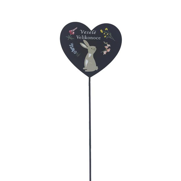 Velikonoční zápich srdce s nápisem VESELÉ VELIKONOCE K4756 - 31.7×8.5