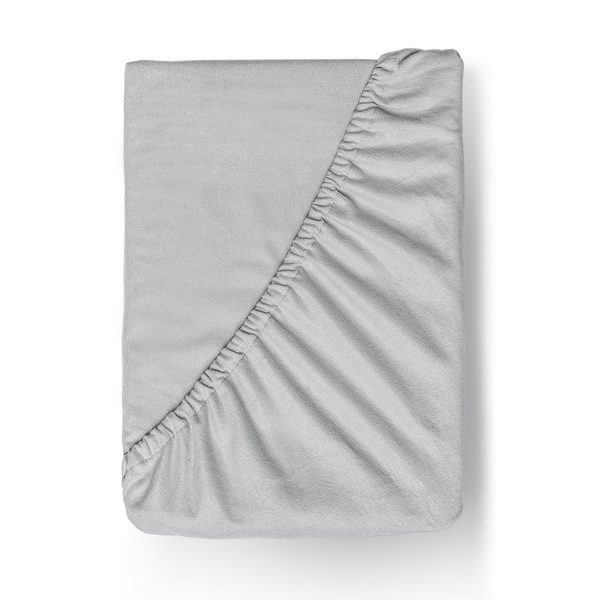 Flanelové napínací prostěradlo světle šedé