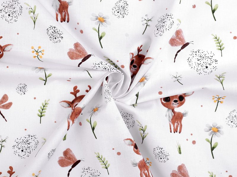 Bavlněná látka / plátno srnka METRÁŽ