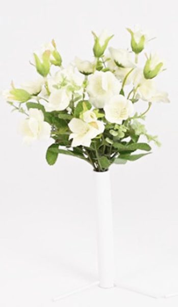 kytice z mini planých růží, 29 cm, bílá - 29 cm
