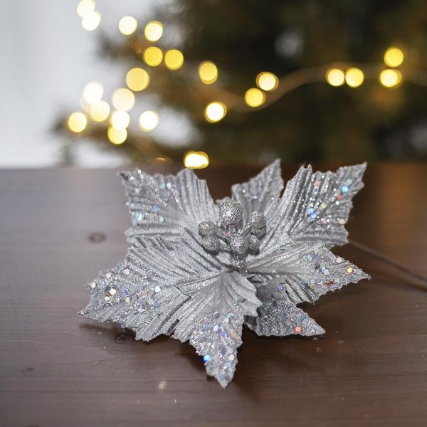 Dekorační květ vánoční hvězda 20 cm X3587/3