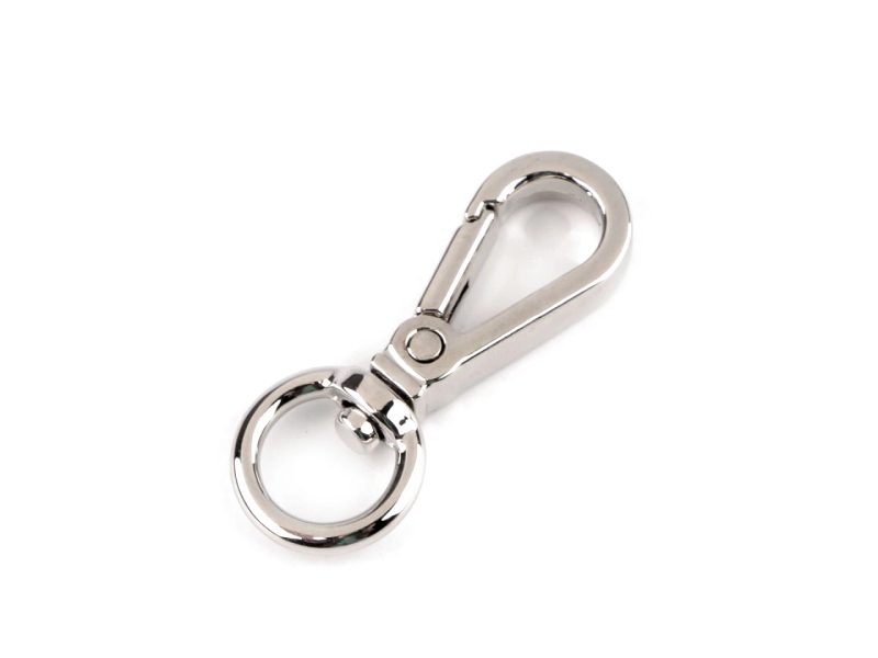 Kovová karabinka otočná, průvlek 9 mm