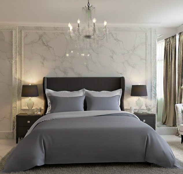 Saténové povlečení LUXURY COLLECTION tmavě šedé/světle šedé