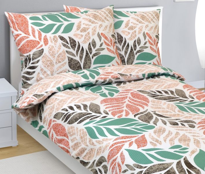 Povlečení bavlněné Zelená,Hořčicová,Béžová 90/499