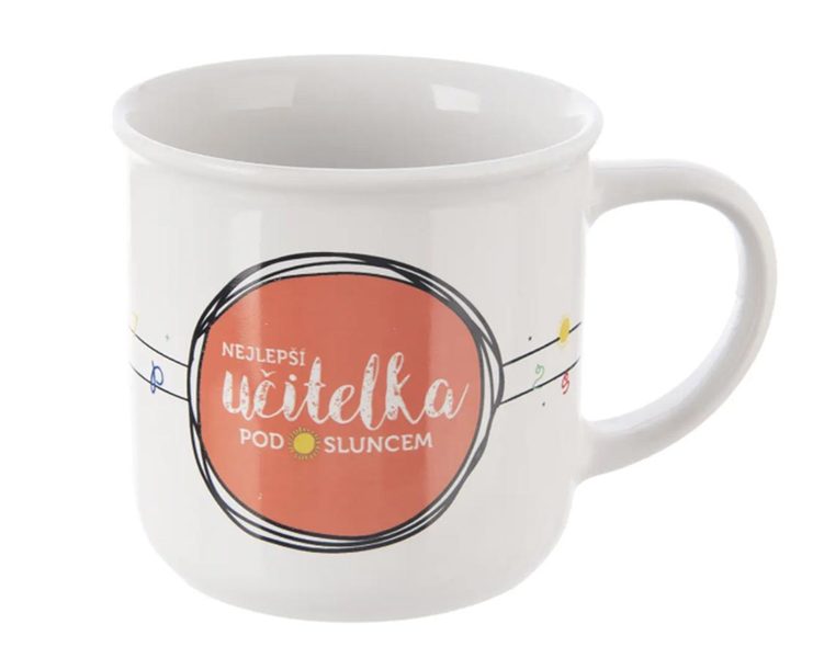 Hrnek porcelán NEJLEPŠÍ UČITELKA 0,34 l O0581 - pr.9cm,v.8,5cm,o.340ml