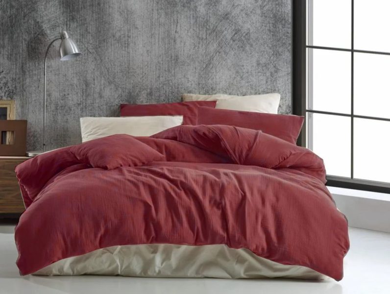 Mušelínové povlečení vínové