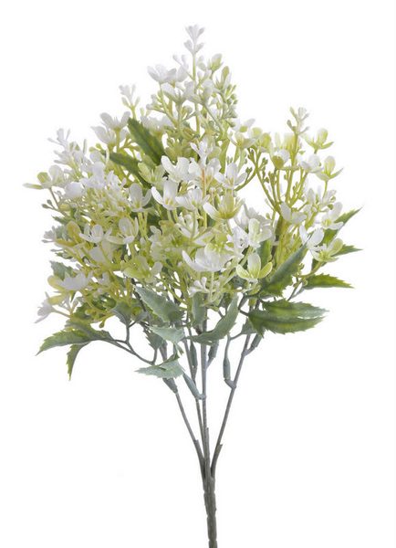 Umělá rostlina s bílýmí kvítky - trs