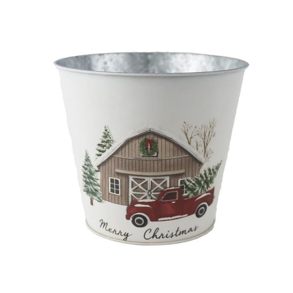 Vánoční květináč plechový K4485/3 - D16.5 × H15 cm B:12 cm