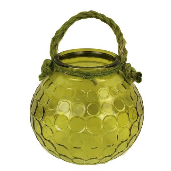 Skleněná dekorace zelená S0073/M - dia 14 x 12 cm