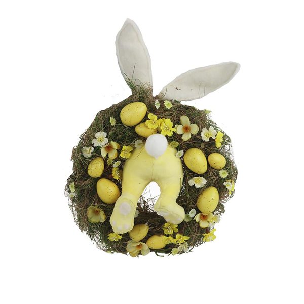 Velikonoční věnec se zajícem P2232 - dia 34 × 8 cm