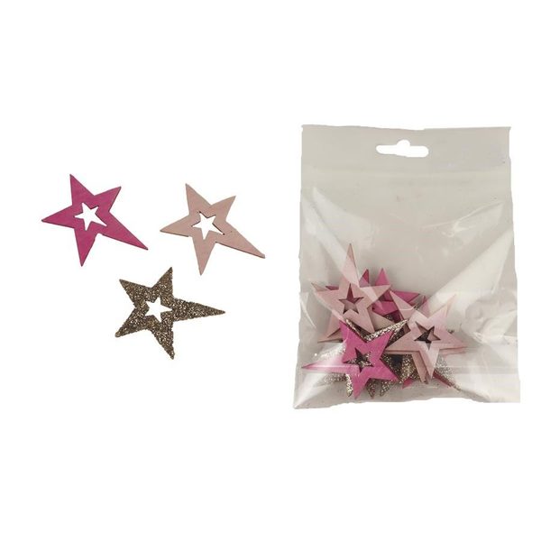 Dekorační hvězdičky, 12 ks D4707 - 3,5 x 0,2 x 4 cm