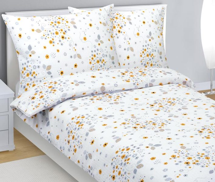 Povlečení krepové Šedá,Žlutá 80/323