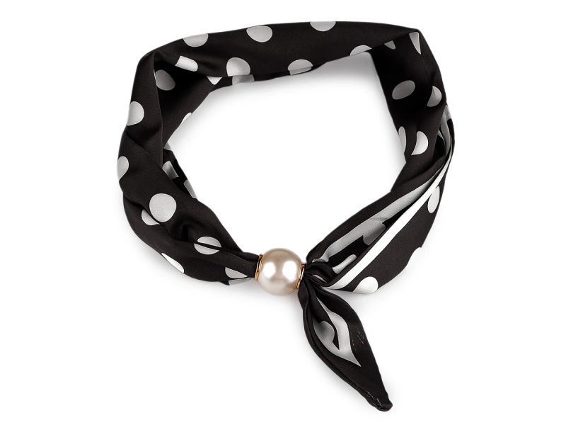 Saténový šátek s perlovým magnetickým zapínáním{% if zbozi.vyrobce.nazev %} – Stoklasa{% endif %} – Bexis.cz