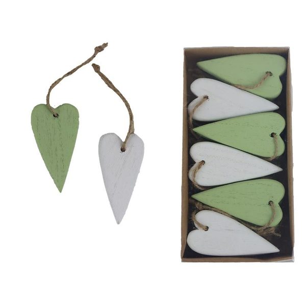 Srdce k zavěšení, 12 ks D5329 - 3 x 8 x 0,7 cm