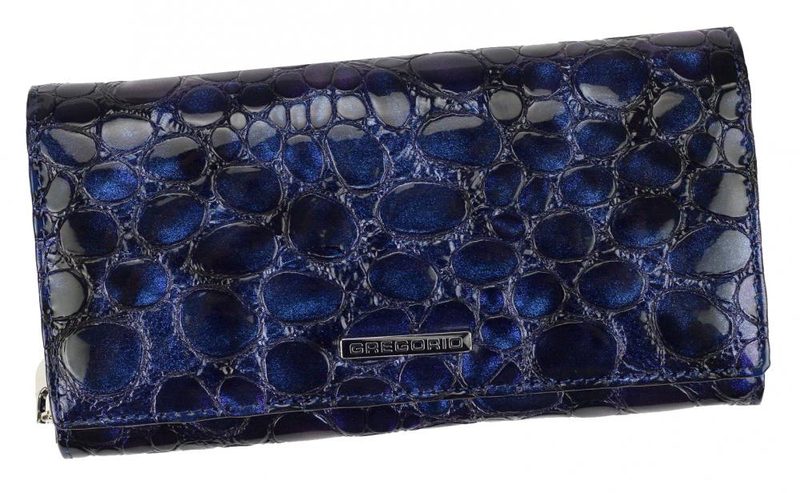 Kožená modrá dámská peněženka v dárkové krabičce