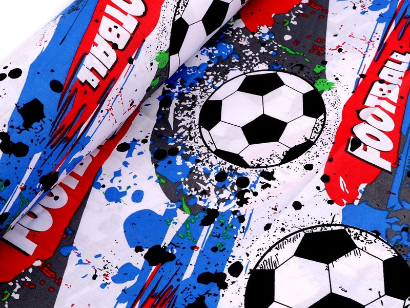 Bavlněná látka plátno fotbal METRÁŽ