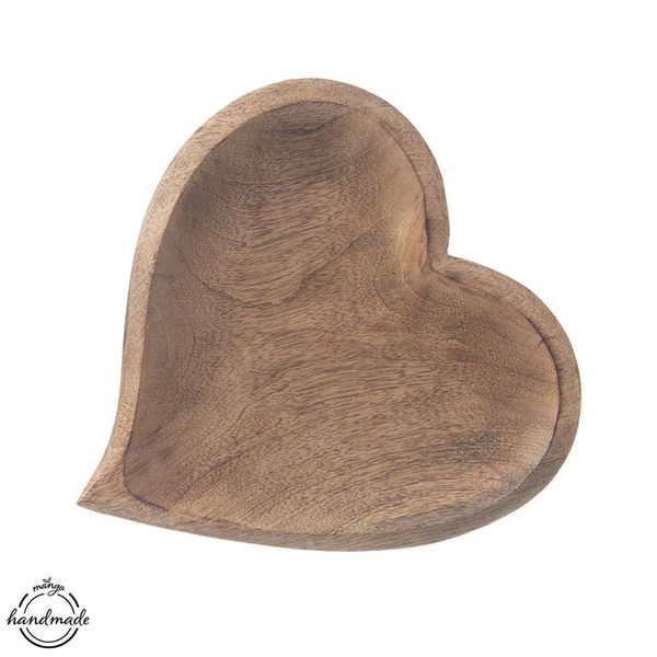 Tác dřevo MANGO srdce 25x25 cm - 25 x 25 x 2,5 cm