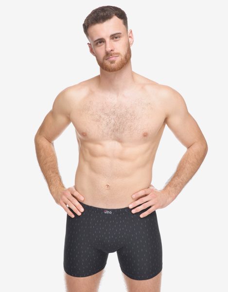 GINA pánské boxerky s delší nohavičkou, delší nohavička, šité, s potiskem 74181P