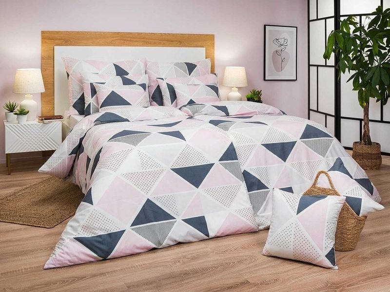 Bavlněné povlečení Pyramidy pudrové 140x200, 70x90 cm - Dadka – Bexis.cz