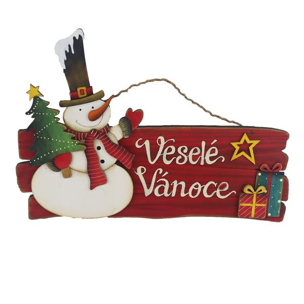 Vánoční dekorace k zavěšení D7475 - 35 × 2.3 × 24.5 cm