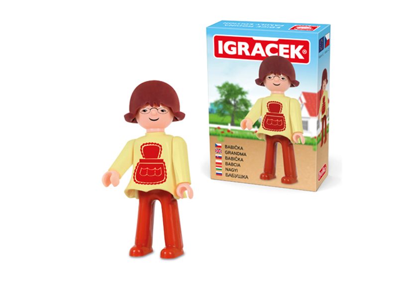 IGRÁČEK Babička figurka 7,5cm rodina v krabičce STAVEBNICE