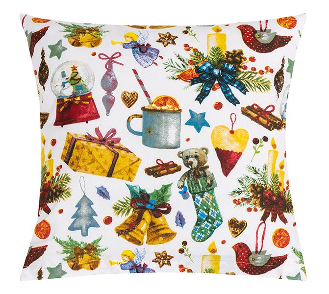 Povláček bavlněný - vánoce Bílá,Červená,Zlatá 90/CH26 40x40 cm