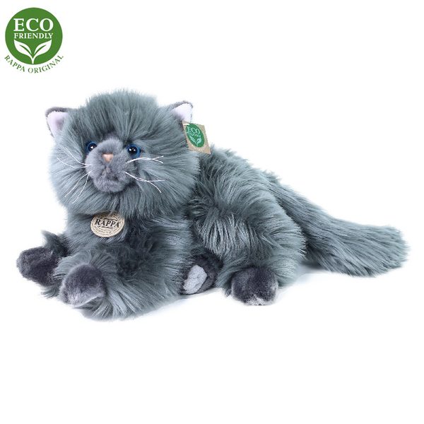 Plyšová perská kočka šedá ležící 30 cm ECO-FRIENDLY