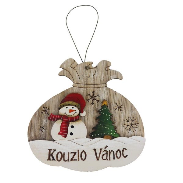 Vánoční dekorace k zavěšení D7471 - 11.5 × 0.6 × 11.5 cm