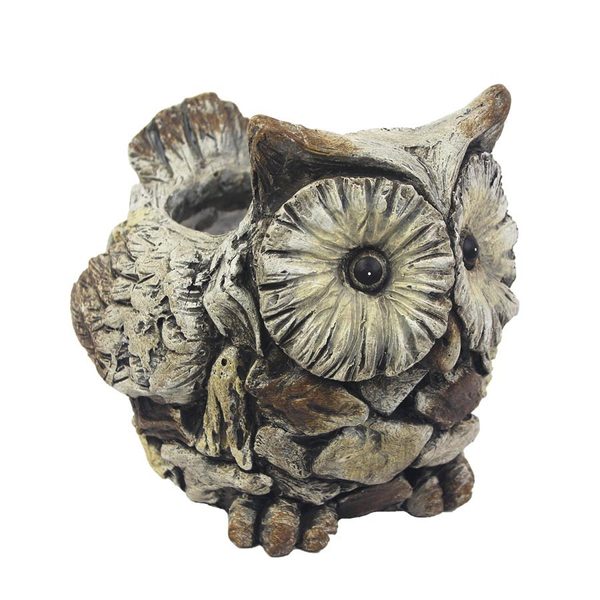 Dekorace na květinu sova X2361 - 24.5 x 22 x 22 cm