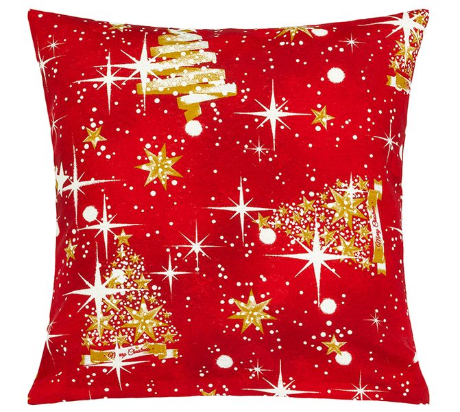 Povláček Vánoce - 45x45 cm Stromek vánoční červená
