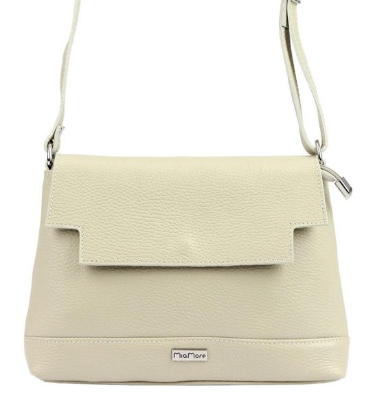MiaMore Kožená crossbody dámská kabelka béžová 01-017