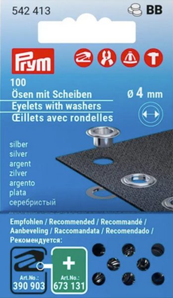 Průchodky 4 mm s podložkou 100 ks