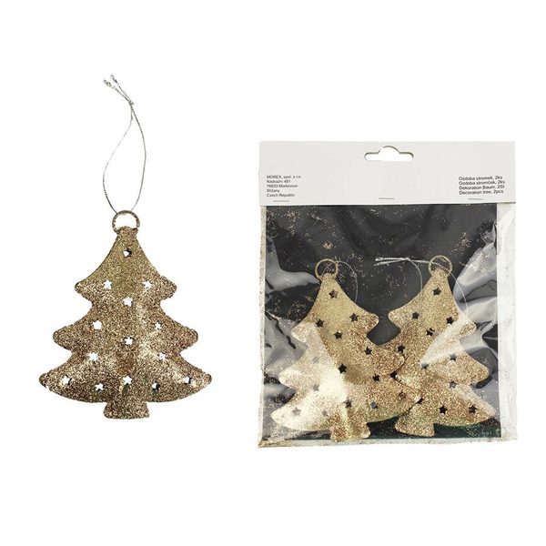 Ozdoba stromek, 2ks K1093/ZL - 9 x 1,5 x 11 cm