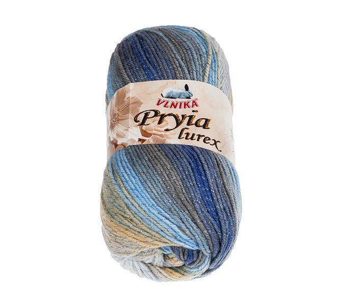 Příze PRYIA lurex Šedá,Modrá,Béžová 302 100g / 245 m