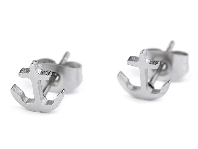 Náušnice z nerezové oceli kotvy