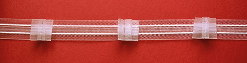 Záclonovka - třískladová, čirá, 40 mm METRÁŽ