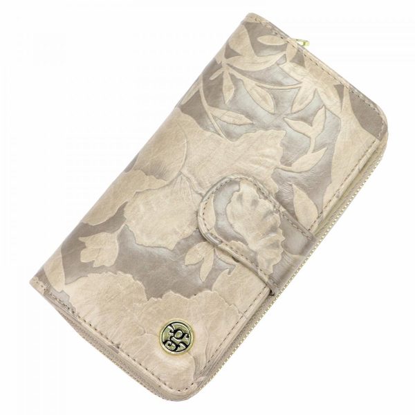 GREGORIO Kožená krémová dámská peněženka v krabičce