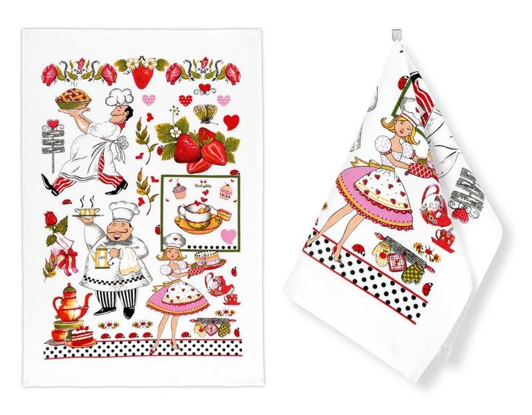 Kuchyňské utěrky - sada 2 kusů Červená,Černá,Zelená 207 40x60 cm