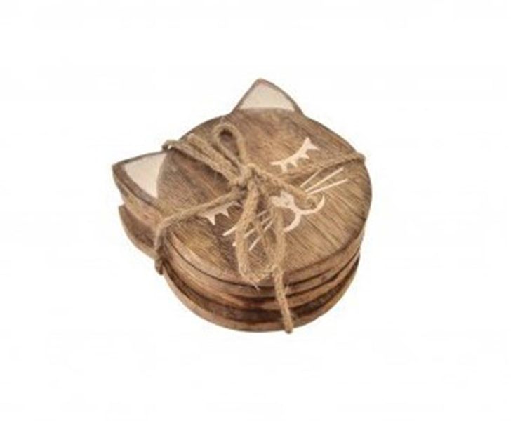 Podložka mango kočka 4 ks O0407 - 10 x 11 x 1 cm