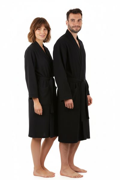 Mušelínový župan Dacca Black 12 24 9999 unisex